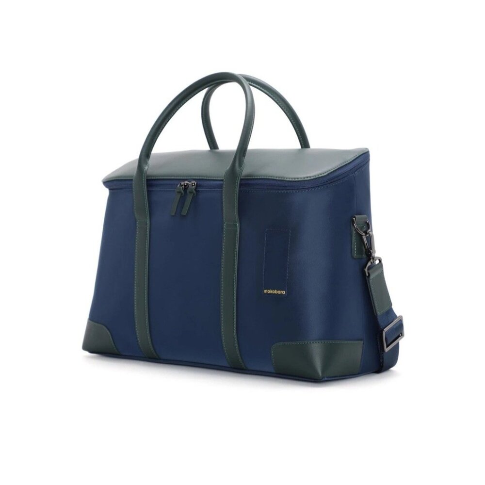 Mokobara The Cabin Duffle Work Bag Leather Water Resistant 15" Laptop Blue New - Picture 1 of 15